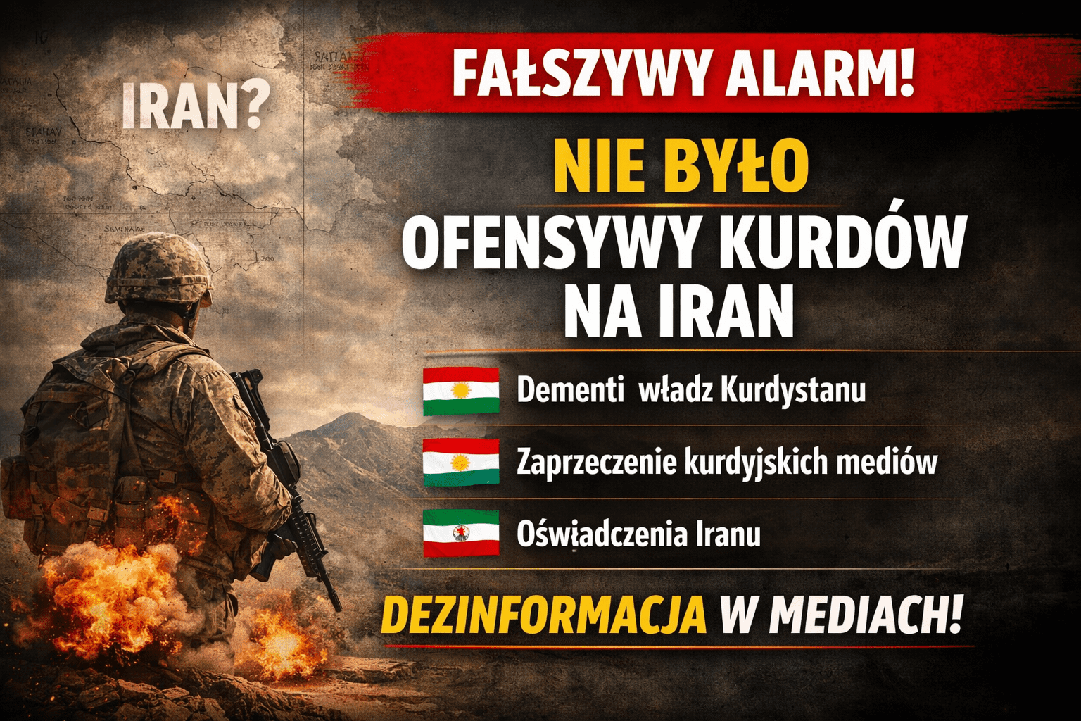Analiza dezinformacji wokół rzekomej ofensywy Kurdów na Iran
