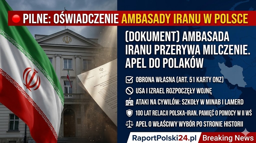 🔴 PILNE: Iran przerywa milczenie. Oficjalne oświadczenie Ambasady w Warszawie [DOKUMENT]
